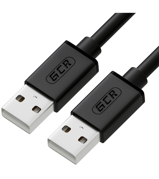 Кабель Greenconnect интерфейсный USB 2.0 1m AM/AM, AWG 28/28 Premium, двойное экранирование, антифриз, черный