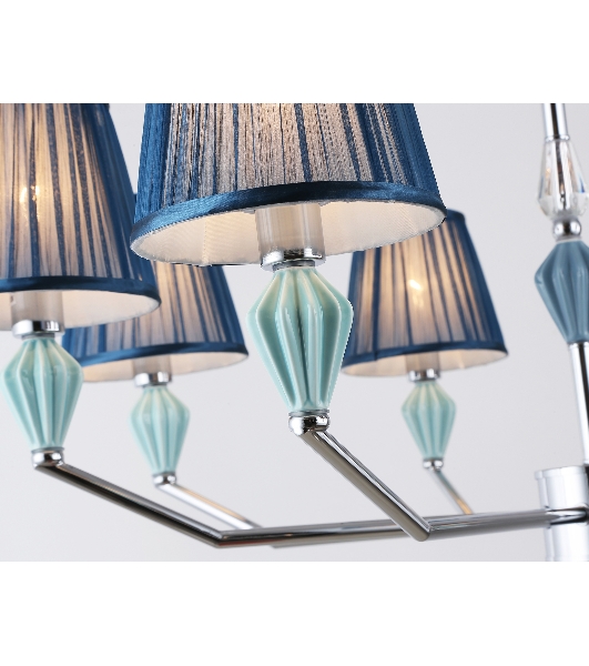 Люстра Ambrella light LH75063/8 CH/DB хром/темно синий E14/8 max 40W D870*810