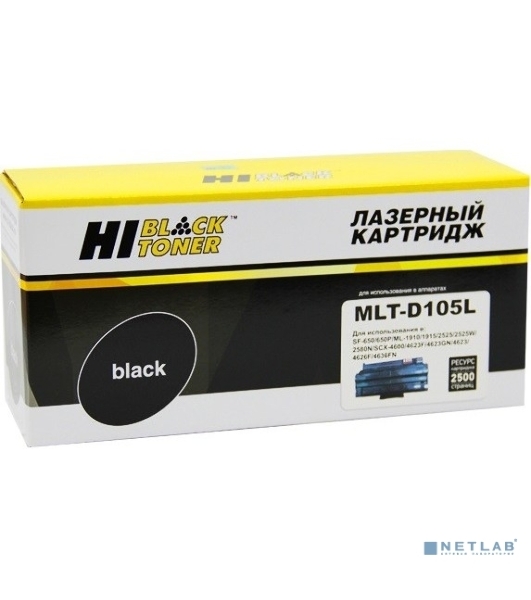 Расходные материалы Hi-Black MLT-D105L Картридж для Samsung ML1910/1915/2525/2525W/2580N/SCX4600, с чипом, 2500 стр.    