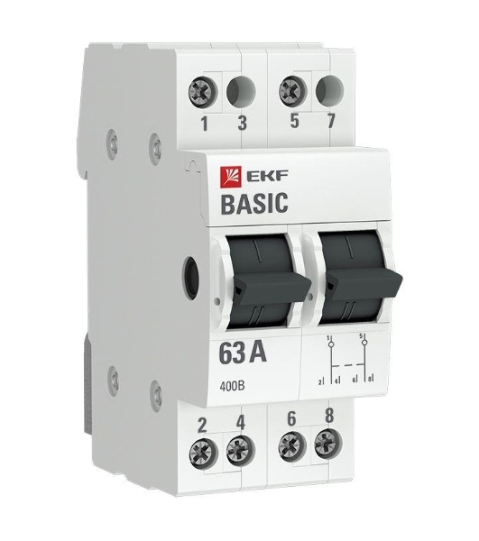 Переключатель трехпозиционный 2п 63А Basic EKF tps-2-63