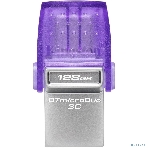 Флешка USB Kingston DataTraveler microDuo 3C (DTDUO3CG3/128Gb), 128Gb, USB 3.2 Gen 1/Type-C, R/W 200/15, фиолетовый, фото6
