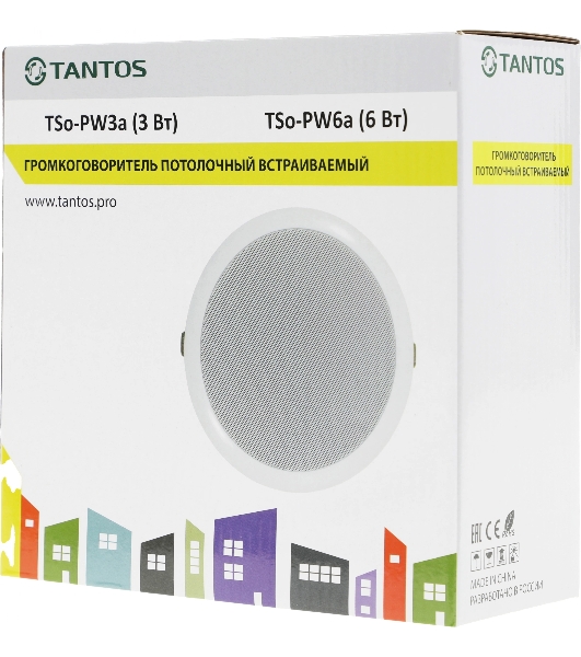Громкоговоритель Tantos TSo-PW6a потолочный 6Вт белый