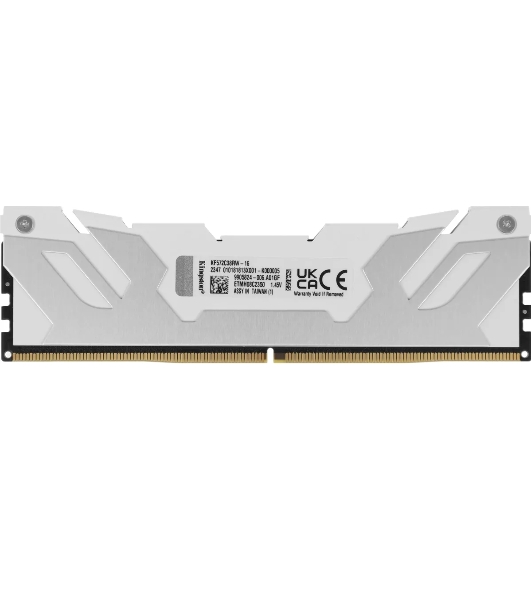 Оперативная память Kingston Fury Beast, DDR5, 16Gb (1x16Gb), 7200MHz, CL38, DIMM, с радиатором, белый