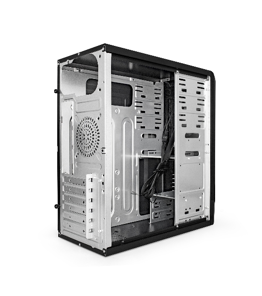 Компьютерный корпус Miditower ExeGate CP-601-UNS450 (ATX, БП UNS450 с вент. 12см, 2*USB, аудио, черный)