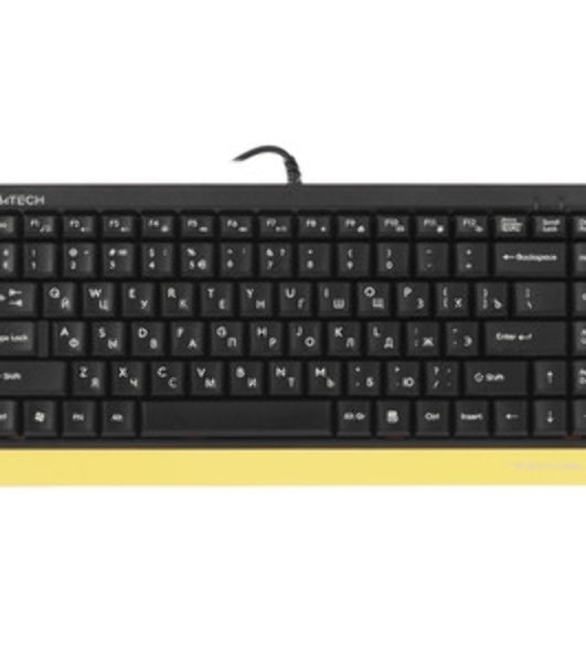 Комплект клавиатура+мышь A4Tech FStyler F1110 проводной, USB, 2000 DPI, чёрный/жёлтый