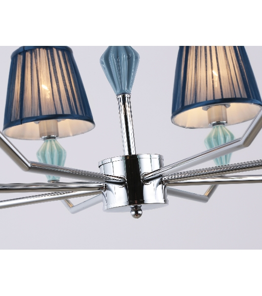 Люстра Ambrella light LH75063/8 CH/DB хром/темно синий E14/8 max 40W D870*810