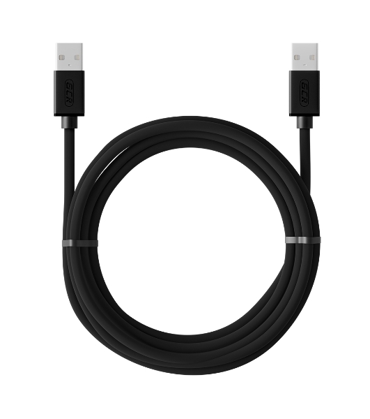 Кабель Greenconnect интерфейсный USB 2.0 1m AM/AM, AWG 28/28 Premium, двойное экранирование, антифриз, черный