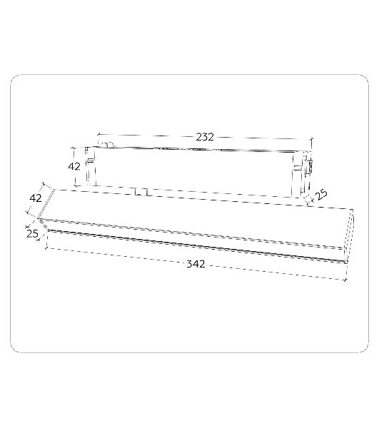 Управляемый светодиодный светильник для шинопровода Magnetic Ambrella light GL1332 BK черный IP20 18W 3000K-6400K 220V 120° 342*25*112 (Без ПДУ)