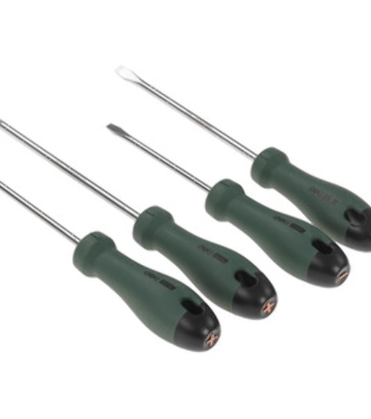 Отвертка Deli Набор отверток ';Home Series Green'; Deli HT1004L 4шт SL5x100+SL6x150+PH1x100+PH2x150, эксклюзивный дизайн, рукоятка из высококачественного софттач пластика