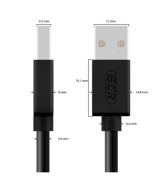 Кабель Greenconnect интерфейсный USB 2.0 1m AM/AM, AWG 28/28 Premium, двойное экранирование, антифриз, черный