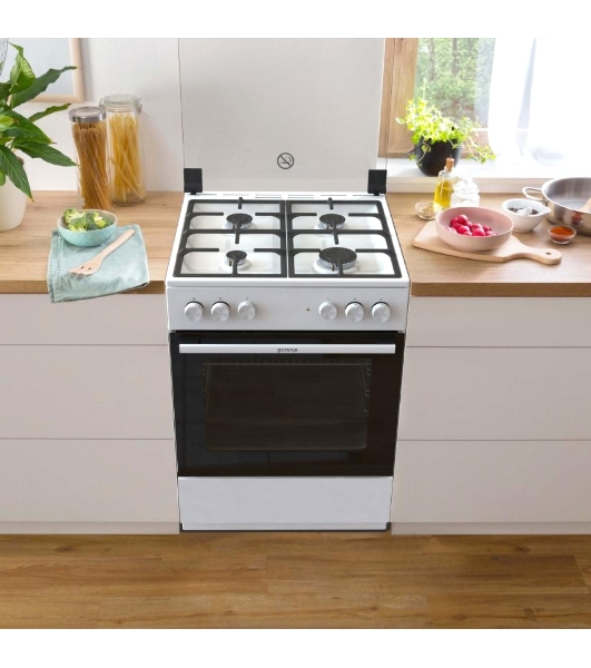 Плита комбинированная Gorenje GK6A20WF белый, конфорок 4 газовых, духовка 65 л, 60 см x 85 см x 60 см