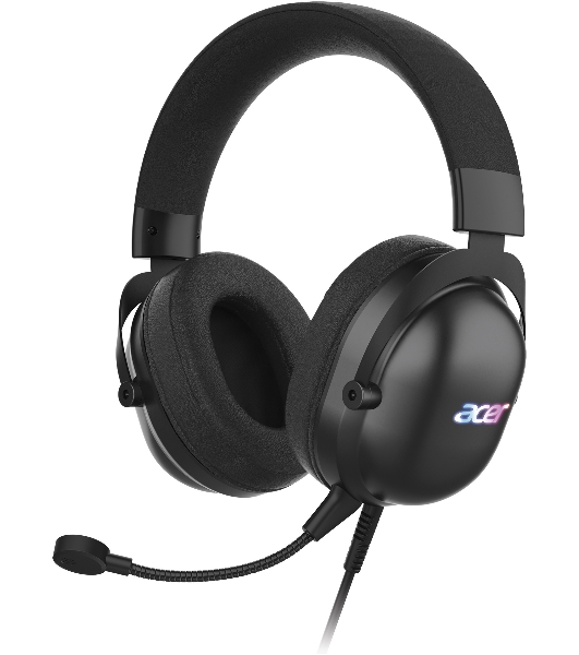 Гарнитура Acer AHW122 чёрный, проводная, USB, подсветка