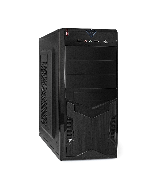 Компьютерный корпус Miditower ExeGate CP-601-UNS500 (ATX, БП UNS500 с вент. 12см, 2*USB, аудио, черный)