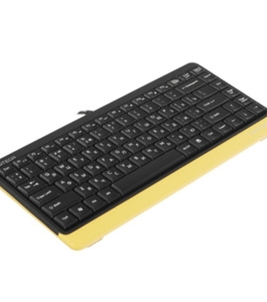 Комплект клавиатура+мышь A4Tech FStyler F1110 проводной, USB, 2000 DPI, чёрный/жёлтый