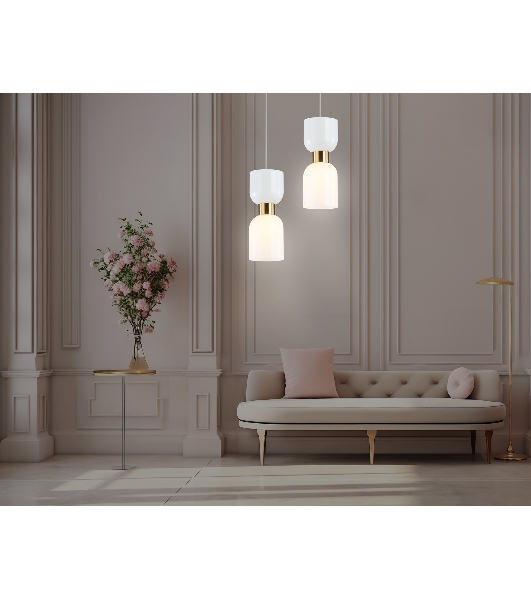 Светильник Ambrella light LH56091 BS/FR латунь/белый матовый E14 max 60W D120*1500