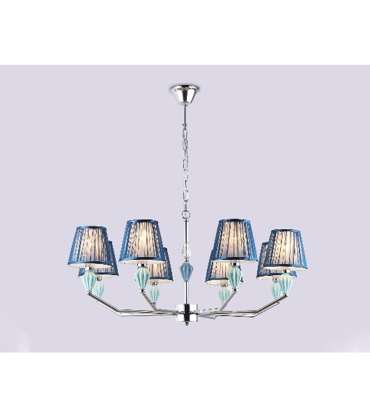Люстра Ambrella light LH75063/8 CH/DB хром/темно синий E14/8 max 40W D870*810