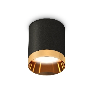 Светильник Ambrella Light XS6302024 SBK/PYG черный песок/золото желтое полированное MR16 GU5.3 (C6302, N6134)