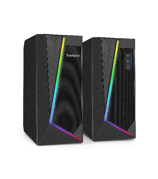 Акустическая система 2.0 ExeGate EX289688RUS Accord 240 (питание USB, 2х3Вт (6Вт RMS), 60-20000Гц, черный, RGb подсветка)