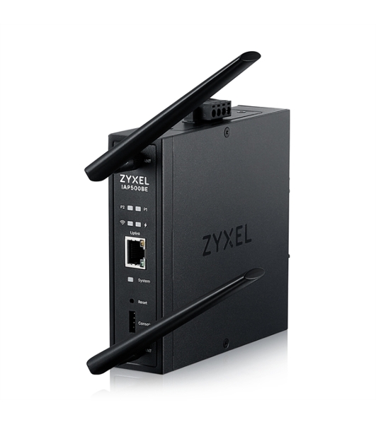 Точка доступа промышленная ZYXEL Wi-Fi 7 Industrial Access Point Zyxel NebulaFlex Pro IAP500BE, 802.11be (BE5100), MU-MIMO 2x2+2x2, external antennas (included), 1xLAN 2.5GE, PoE or dual power DC-input, DIN rail/wall mount