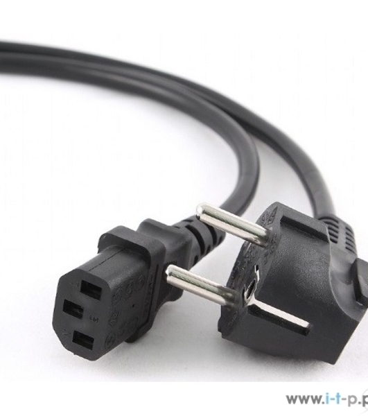 Кабель питания Cablexpert PC-186-1-3M, 3м, Schuko- C13, 3x1кв.мм, черный, с заземлением, пакет