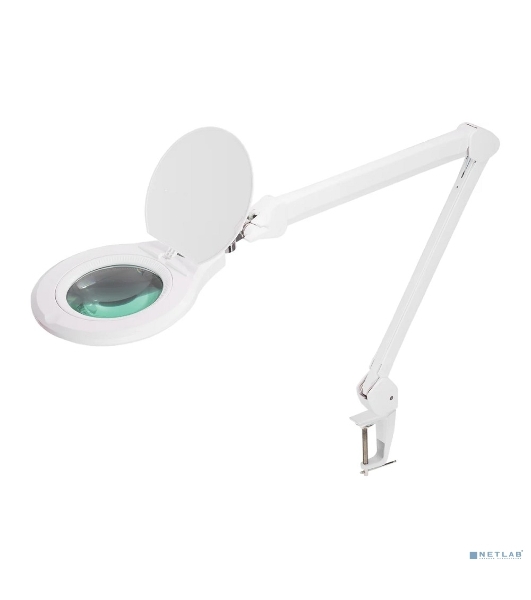 Лупа на струбцине Rexant, круглая, 5D, с подсветкой 72 SMD, сенсорный регулятор яркости, белая