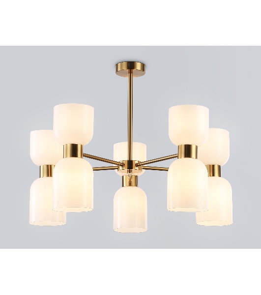 Люстра Ambrella light LH56093/10 BS/FR латунь/белый матовый E14*10 max 40W D700*510