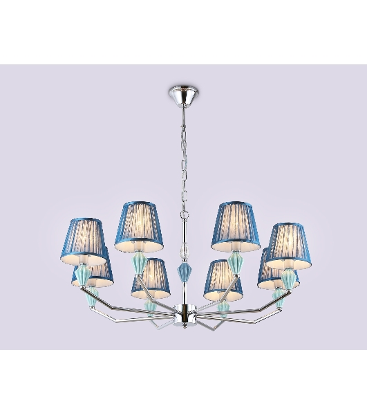 Люстра Ambrella light LH75063/8 CH/DB хром/темно синий E14/8 max 40W D870*810