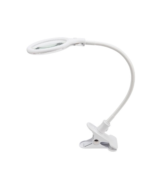 Лупа настольная 3D Rexant с подсветкой 30 LED, подставка+прищепка, белая