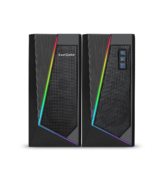 Акустическая система 2.0 ExeGate EX289688RUS Accord 240 (питание USB, 2х3Вт (6Вт RMS), 60-20000Гц, черный, RGb подсветка)