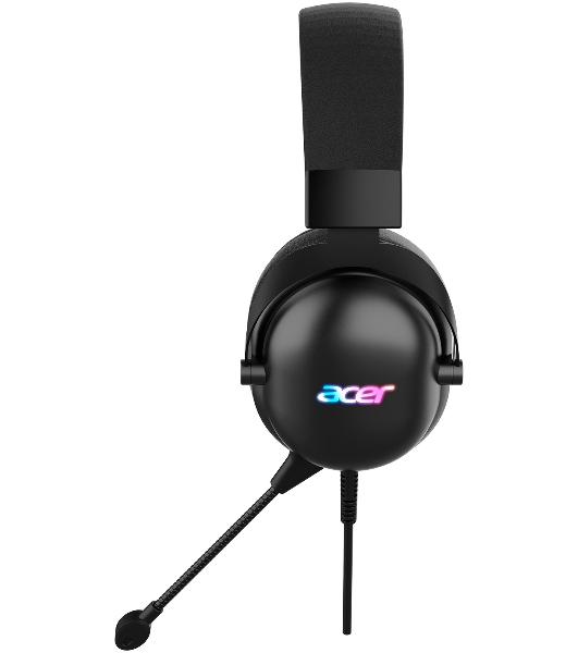 Гарнитура Acer AHW122 чёрный, проводная, USB, подсветка