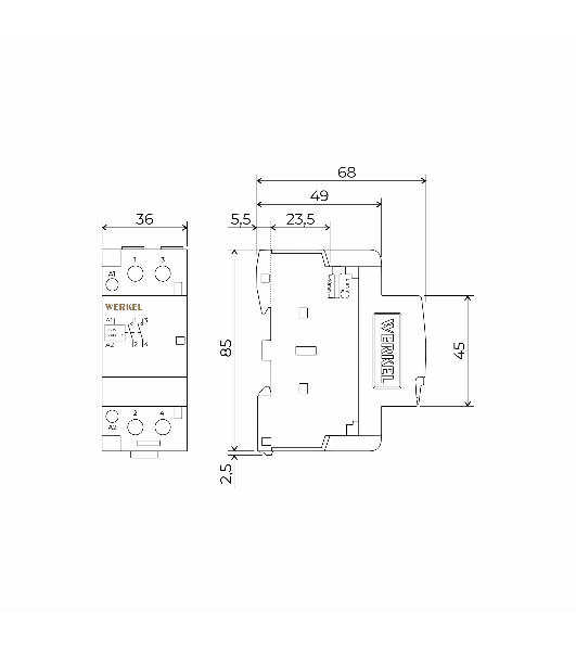 Контактор модульный Werkel 40 A 2NO (2 мод.) W942M40O
