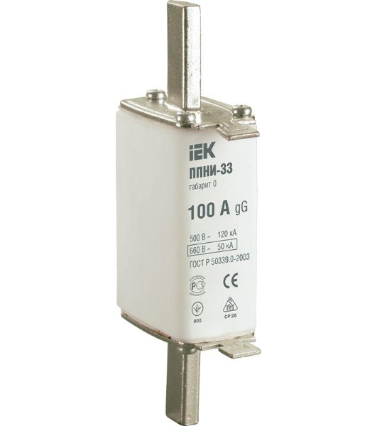 Вставка плавкая ППНИ-33 100А габарит 0 IEK DPP20-100