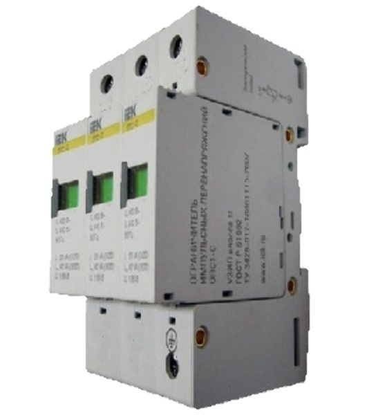 Ограничитель перенапряжения ОПС1-C 3P IEK MOP20-3-C