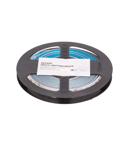 Лента светодиодная Rexant 24В, SMD2835, 9,6Вт/м, 120 LED/м, 3000K, 10мм, 5м, IP20