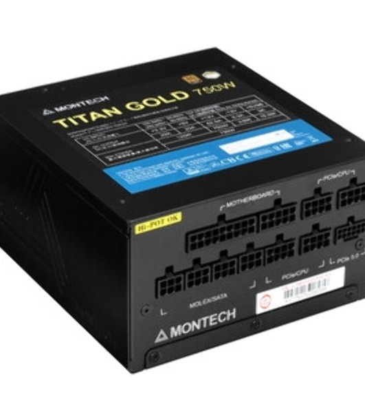 Блок питания Montech TITAN GOLD Gen.5 (TITAN GOLD 750 TIS0123), 750 Вт, 80 PLUS GOLD, 135 мм, модульный, черный