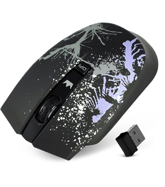 Мышь беспроводная Crown CMM-930W черный, 1600 dpi, радиоканал, USB, кнопки - 4