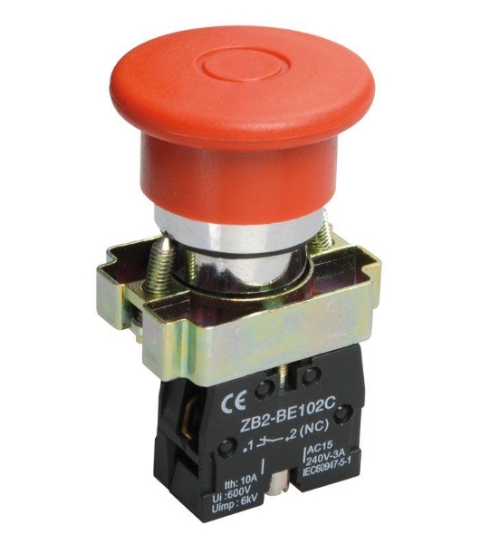 Кнопка LAY5-BT42 'Грибок' аварийн. с фикс. красн. IEK BBG80-BT-K04