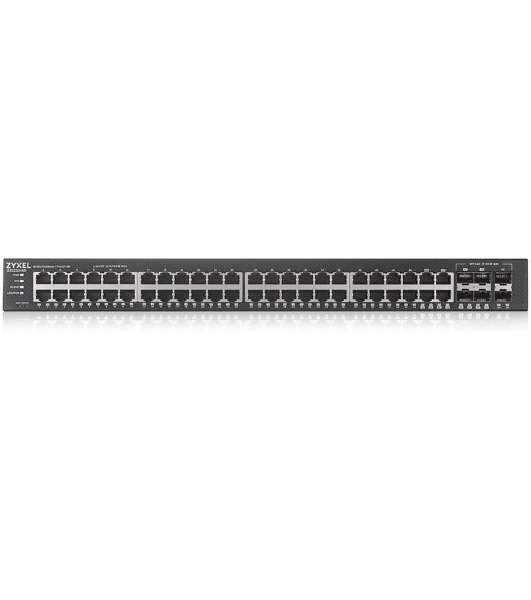 Коммутатор гибридный L2 Zyxel NebulaFlex Pro GS2210-50, rack 19', 44xGE, 4 комбо-порта (SFP/RJ-45), 2xSFP, автономное/облачное управление