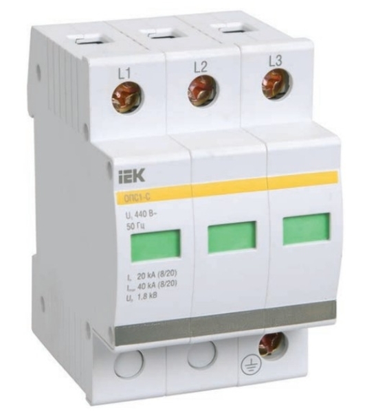 Ограничитель перенапряжения ОПС1-C 3P IEK MOP20-3-C