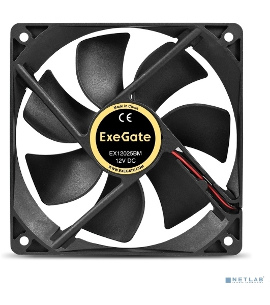 Вентилятор для корпуса ExeGate EX12025BM черный, 120 мм, 1550 об/мин, 25 дБ, 2 pin