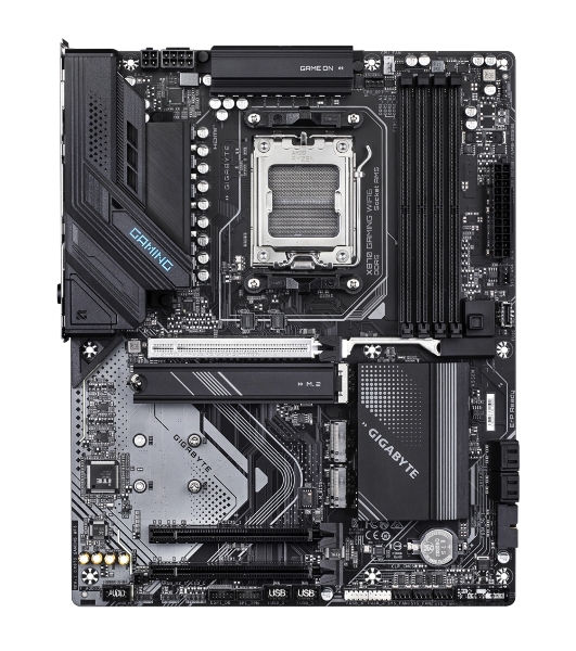 Материнская плата Gigabyte X870 GAMING WIFI6, AM5, AMD X870, 4xDDR5, 4xSATA, 3xM.2, 1xPCIe 5.0 x16, 2xPCIe 3.0 x1, 1xHDMI, 2xUSB-C (DisplayPort Alt Mode), 1x2.5Gb LAN, Wi-Fi 6, Bluetooth 5.3, 2xUSB-C 40Gbps, 1xUSB-A 10Gbps, 3xUSB-A 5Gbps, 4xUSB-A 2.0, 3x3.5 мм, 7.1, ATX