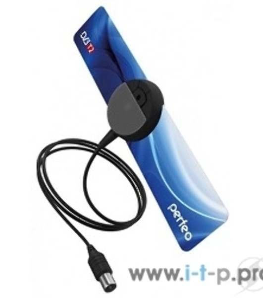 Антенны для цифровых приставок DVB-T2 Perfeo ТВ антенна 'FLAT+', активная, встр. усилитель, DVB-T2 (PF-TV2169)