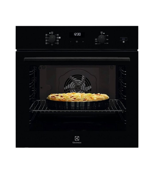 Встраиваемый духовой шкаф с паром Electrolux EOD5F71Z 60 см, каталитическая очистка, 72 л, 8 режимов, черный, направляющие проволочные + телескопические (1 уровень)