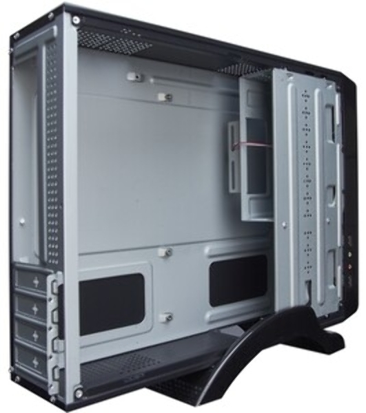Компьютерный корпус MiniITX ExeGate MI-209 Black, miniITX/mATX, (M350, 80мм), 2хUSB, Audio