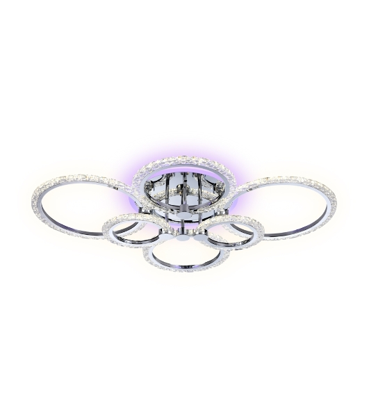 Потолочный светодиодный светильник FA413/4+2 CH хром 132W 840*600*120 (ПДУ РАДИО 2.4G)