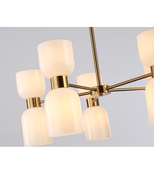 Люстра Ambrella light LH56093/10 BS/FR латунь/белый матовый E14*10 max 40W D700*510