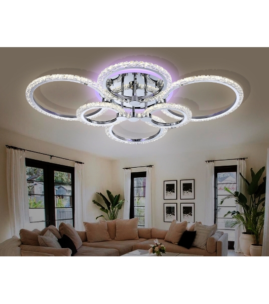Потолочный светодиодный светильник FA413/4+2 CH хром 132W 840*600*120 (ПДУ РАДИО 2.4G)