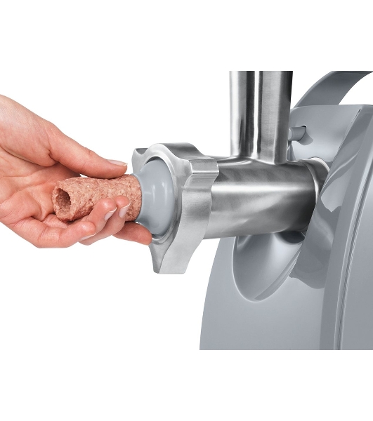 Мясорубка электрическая Bosch MFW 66020 белый/серый, 1800 Вт, 3.0 кг/мин, реверс, защита от перегрузки, насадки - 5