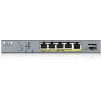 Коммутатор Zyxel GS1350-6HP, 4xGE PoE+, 1xGE PoE++ (802.3bt), 1xSFP, бюджет PoE 60 Вт, дальность передачи питания до 250 м, автоперезагрузка PoE-портов, повышенная защита от перенапряжений и электростатических р, фото3
