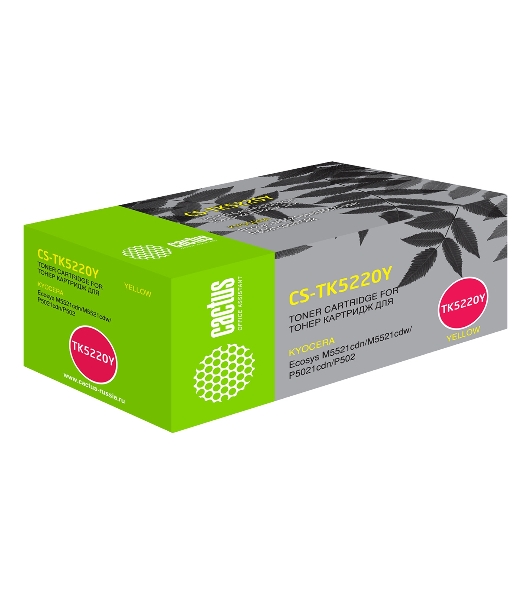 Картридж лазерный Cactus CS-TK5220Y желтый (1200 стр.) для Kyocera Ecosys M5521cdn/M5521cdw/P5021cdn/P5021cdw